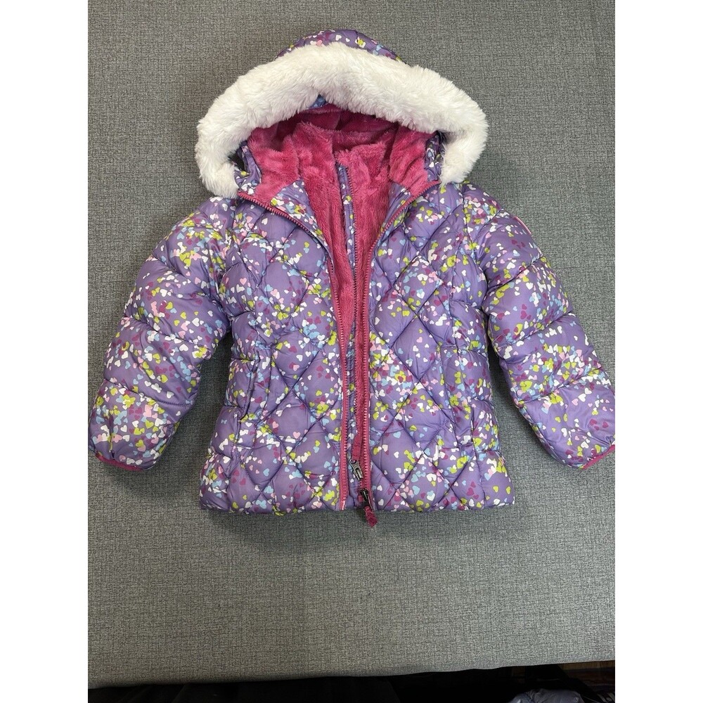 Snozu Girls Purple Puffer Fleece Lined Jacket Size 6